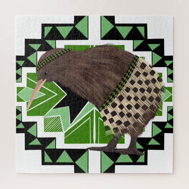 Traditional New Zealand National Bird- Kiwi Bird Jigsaw Puzzle (Vertical)