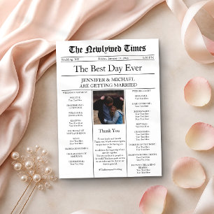 Traditional Newspaper Wedding Invitation