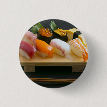 Traditional Nigiri Sushi Art – Pinback Button by S