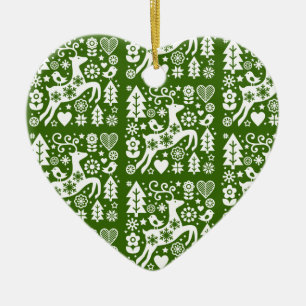 Traditional Nordic Christmas Decor Ceramic Ornament