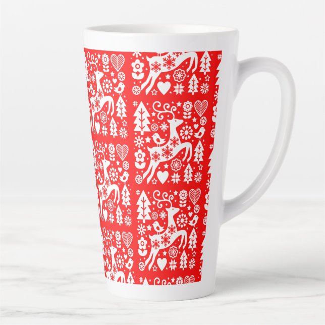 Traditional Nordic Christmas Decor Latte Mug (Right)