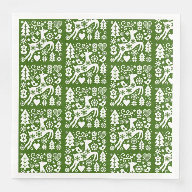 Traditional Nordic Christmas Decor Napkin (Front)