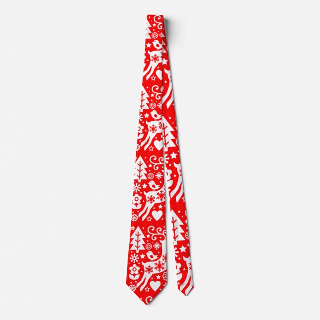 Traditional Nordic Christmas Decor Tie (Front)