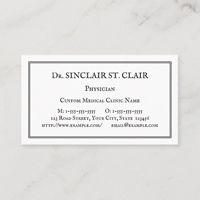 Traditional, Nostalgic Business Card (Front)