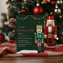 Traditional Nutcracker Christmas Party Invitation 