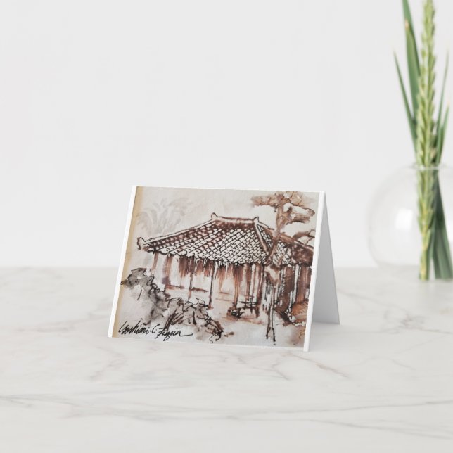 Traditional Okinawan Home (Japan) Card (Front)