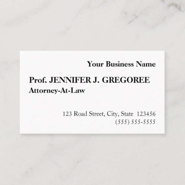Traditional, Old Fashioned Business Card (Front)