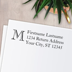 Traditional Open Monogram with Return Address Self-inking Stamp