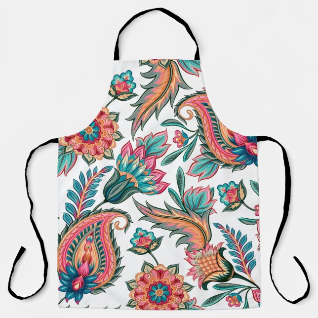 Traditional oriental seamless paisley pattern. Vin Apron (Front)
