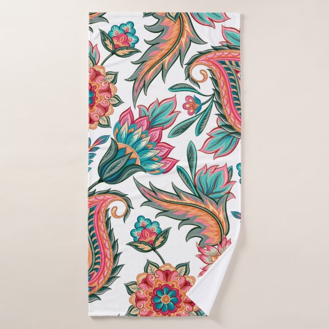 Traditional oriental seamless paisley pattern. Vin Bath Towel (Bath Towel)