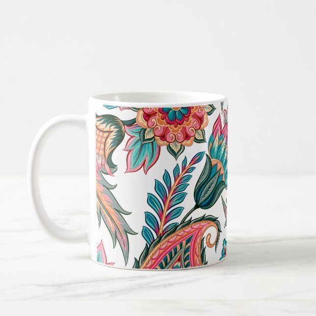 Traditional oriental seamless paisley pattern. Vin Coffee Mug (Left)