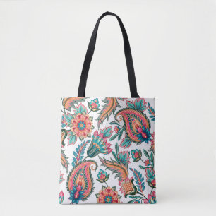 Traditional oriental seamless paisley pattern. Vin Tote Bag
