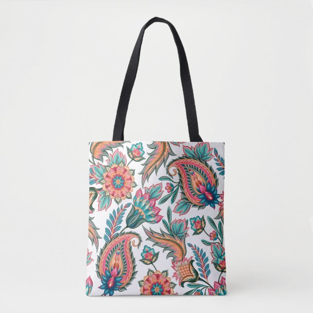 Traditional oriental seamless paisley pattern. Vin Tote Bag (Front)