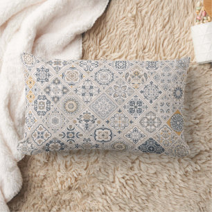 Traditional ornament Portuguese and Spanish Boho Lumbar Cushion