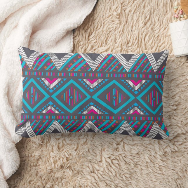 Traditional ornamental Ethnic Geometric Pattern Lumbar Cushion (Blanket)
