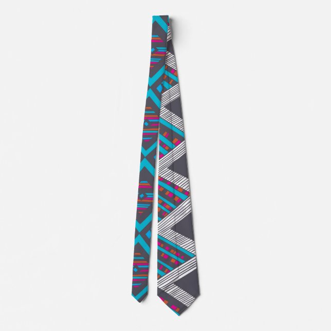 Traditional ornamental Ethnic Geometric Pattern Tie (Back)