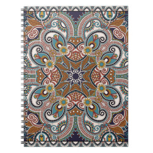 Traditional ornamental floral paisley bandanna. Yo Notebook
