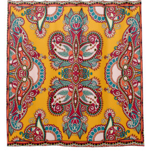 Traditional ornamental floral paisley bandanna. Yo Shower Curtain