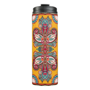 Traditional ornamental floral paisley bandanna. Yo Thermal Tumbler