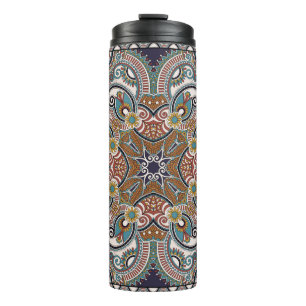 Traditional ornamental floral paisley bandanna. Yo Thermal Tumbler