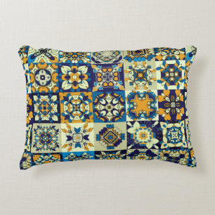 Traditional ornate decorative tiles. Abstract back Cushion