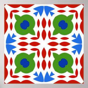 Traditional ornate mexican talavera. Hand drawn de Poster