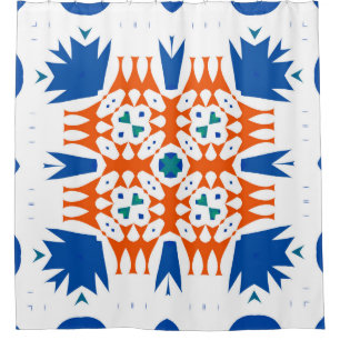 Traditional ornate mexican talavera. Hand drawn de Shower Curtain