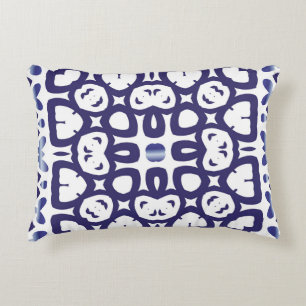 Traditional ornate portuguese azulejo. Vintage sea Decorative Cushion