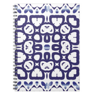 Traditional ornate portuguese azulejo. Vintage sea Notebook