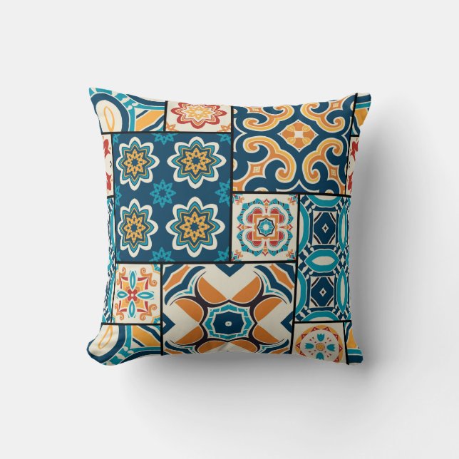 Traditional ornate portuguese decorative colour ti cushion (Front)