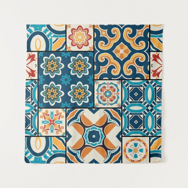 Traditional ornate portuguese decorative colour ti tapestry (Front)