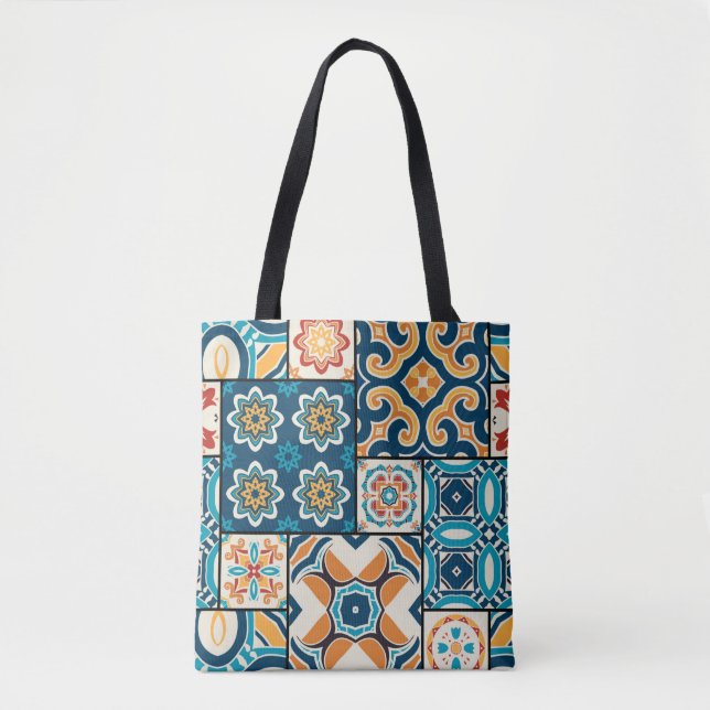 Traditional ornate portuguese decorative colour ti tote bag (Front)