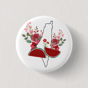 Traditional Palestine elements in palestine map 3 Cm Round Badge