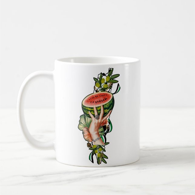 Traditional Palestine elements in palestine map Coffee Mug (Left)