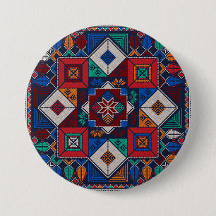 Traditional Palestine Embroidery tatreez  colourfu 7.5 Cm Round Badge