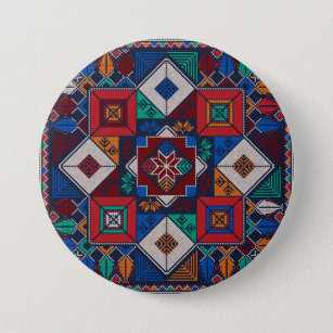 Traditional Palestine Embroidery tatreez  colourfu 7.5 Cm Round Badge
