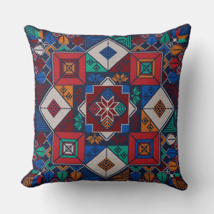Traditional Palestine Embroidery tatreez  colourfu Cushion