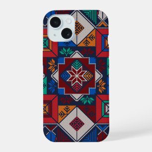 Traditional Palestine Embroidery tatreez colourfu iPhone 15 Case
