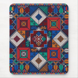 Traditional Palestine Embroidery tatreez colourfu Mouse Pad