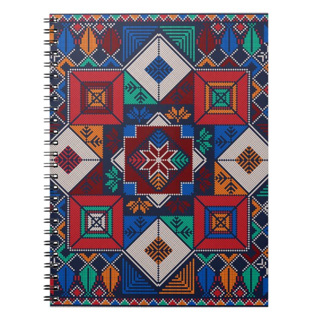 Traditional Palestine Embroidery tatreez  colourfu Notebook (Front)