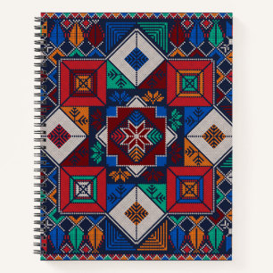 Traditional Palestine Embroidery tatreez colourfu Notebook