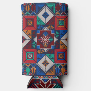 Traditional Palestine Embroidery tatreez  colourfu Seltzer Can Cooler