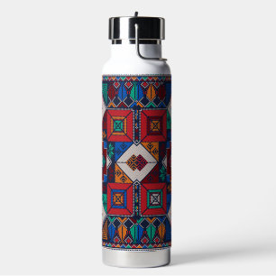 Traditional Palestine Embroidery tatreez  colourfu Water Bottle