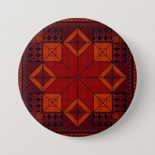 Traditional Palestine Embroidery tatreez Pattern   7.5 Cm Round Badge