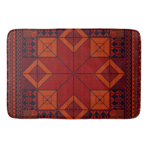 Traditional Palestine Embroidery tatreez Pattern Bath Mat