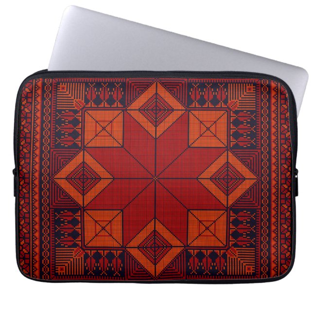 Traditional Palestine Embroidery tatreez Pattern   Laptop Sleeve (Front)