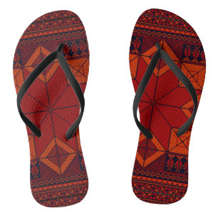 Traditional Palestine Embroidery tatreez Pattern Thongs