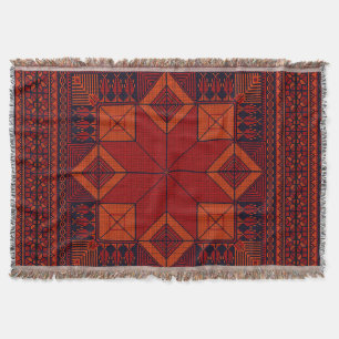 traditional Palestine Embroidery tatreez Pattern  Throw Blanket