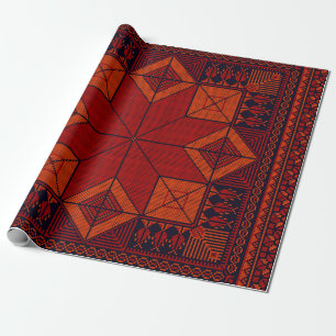Traditional Palestine Embroidery tatreez Pattern   Wrapping Paper