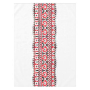 Traditional Palestinian Embroidery Art Pattern Red Tablecloth
